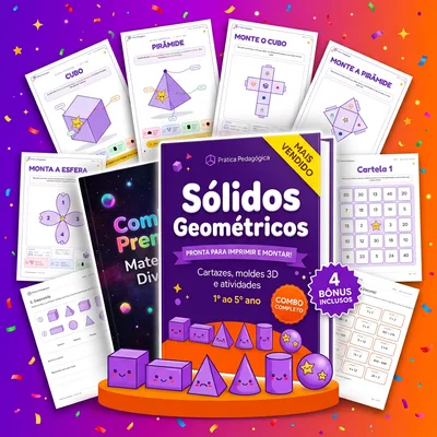 Combo Completo: kit de sólidos geométricos com 4 bônus e 90 atividades extras